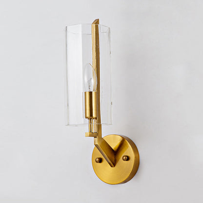 Vivolux | 1/2 Gloeilampen Tube Wandlamp Traditioneel Helder Glas Wandverlichting Fixture in Goud voor Bedzijde