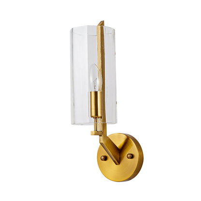Vivolux | 1/2 Gloeilampen Tube Wandlamp Traditioneel Helder Glas Wandverlichting Fixture in Goud voor Bedzijde