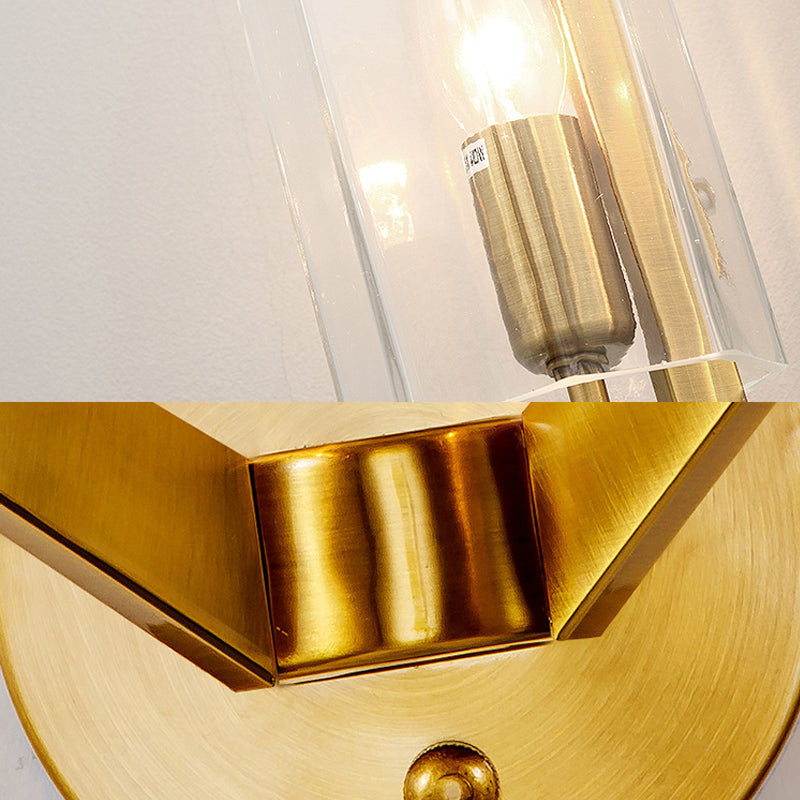 Vivolux | 1/2 Gloeilampen Tube Wandlamp Traditioneel Helder Glas Wandverlichting Fixture in Goud voor Bedzijde