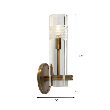 Vivolux | Traditionelle Rohrwandmontaged Beleuchtung Klarglas 1/2 Köpfe Wandlampen in Gold für das Wohnzimmer