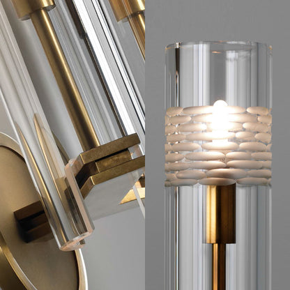 Vivolux | Traditionelle Rohrwandmontaged Beleuchtung Klarglas 1/2 Köpfe Wandlampen in Gold für das Wohnzimmer