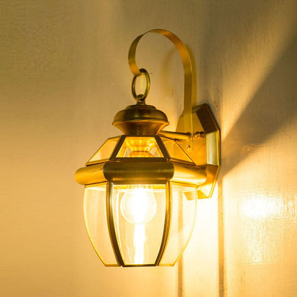 Vivolux | 1 Glühbirnen-Glas-Halterlampe Tradition Klarglas Wandbeleuchtung Leuchte in Schwarz/Messing für Nachttische