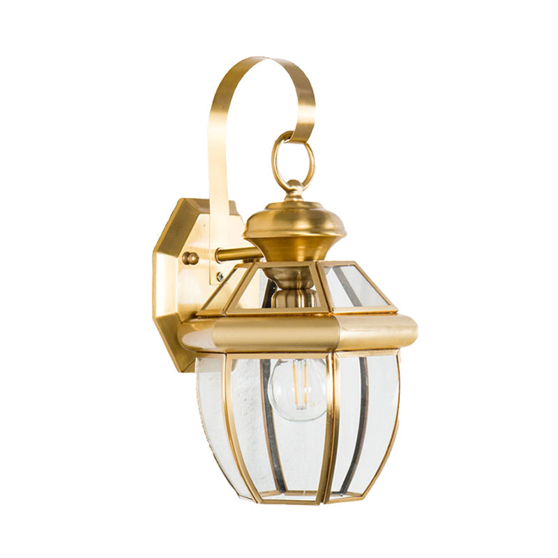 Vivolux | 1 Glühbirnen-Glas-Halterlampe Tradition Klarglas Wandbeleuchtung Leuchte in Schwarz/Messing für Nachttische