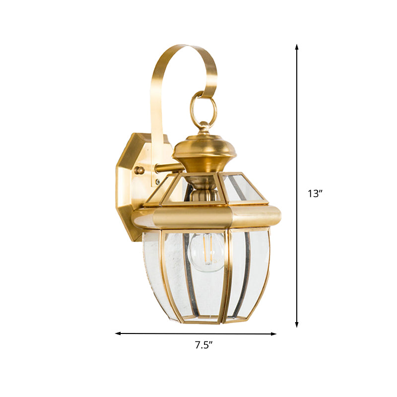 Vivolux | 1 Glühbirnen-Glas-Halterlampe Tradition Klarglas Wandbeleuchtung Leuchte in Schwarz/Messing für Nachttische