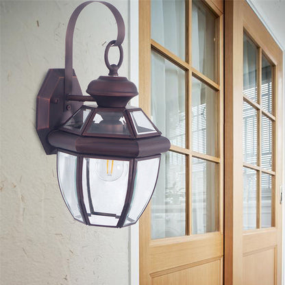 Vivolux | 1 Glühbirnen-Glas-Halterlampe Tradition Klarglas Wandbeleuchtung Leuchte in Schwarz/Messing für Nachttische