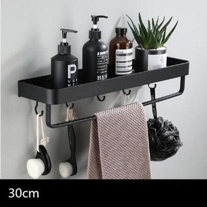 Vivolux | Schwarzes Badregal aus Space Aluminium zur Wandmontage