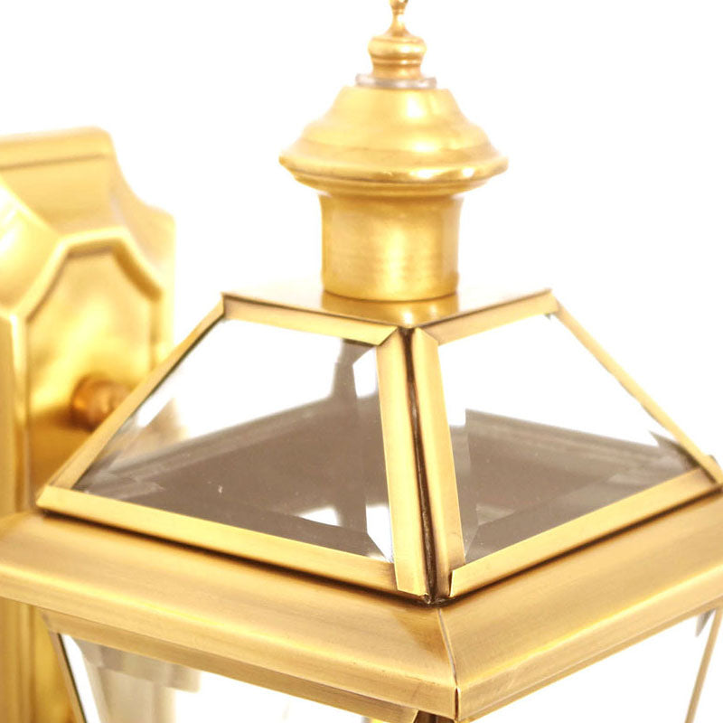 Vivolux | Gebogen Arm Wandlamp Traditioneel Helder/Strukturglas 1 Glühbirne Wandmontierte Lampe für Balkon