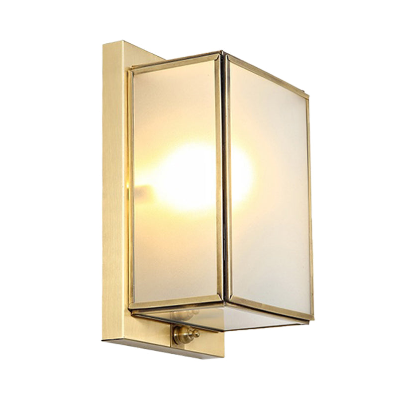Vivolux | Messing Rechthoekige Wandlamp Traditionary Wit Glas 1/2 Koppen Muur Bevestigde Verlichting voor Woonkamer
