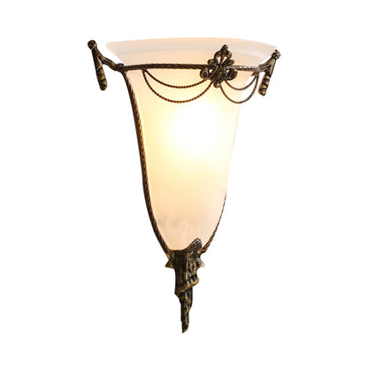 Vivolux | Witte Glazen Trompet Wandlamp Traditionary 1 Hoofd Wandlamp Armatuur voor Woonkamer