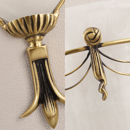 Vivolux | 1 Glühbirne Weit Spreizende Wandleuchte Traditions Weißes Glas Wandbeleuchtungsgerät für Nachttische