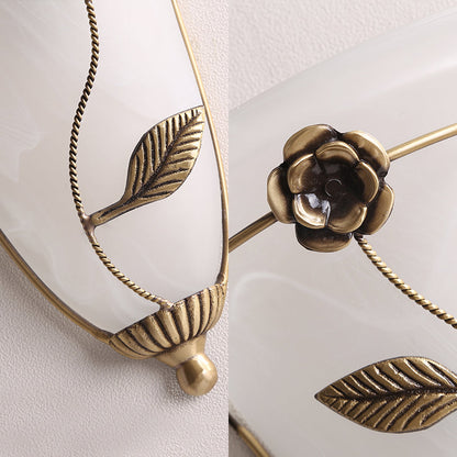 Vivolux | 1 Glühbirne Cone Wandleuchte Tradition Opalglas Wandbeleuchtungsarmatur in Messing mit Blume