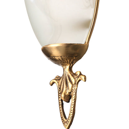 Vivolux | Traditionelle Trompeten Wandmontage Beleuchtung Frosted Glas 1 Kopf Wandlampe in Messing
