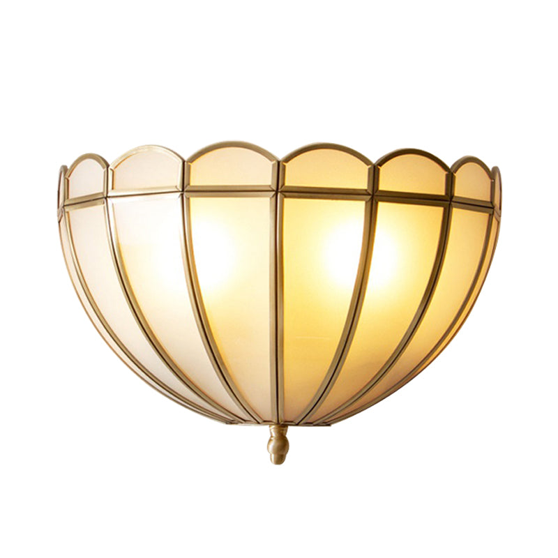 Vivolux | Hemisphere Wandleuchte Traditionell Strukturiertes Weiß/Cream Glas 2 Glühbirnen Wandmontierte Lampe für Schlafzimmer