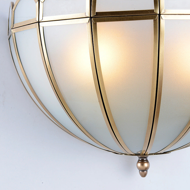 Vivolux | Hemisphere Wandleuchte Traditionell Strukturiertes Weiß/Cream Glas 2 Glühbirnen Wandmontierte Lampe für Schlafzimmer