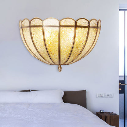 Vivolux | Hemisphere Wandleuchte Traditionell Strukturiertes Weiß/Cream Glas 2 Glühbirnen Wandmontierte Lampe für Schlafzimmer