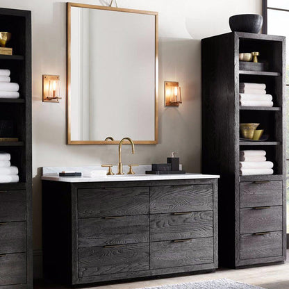 Vivolux | 1 Glühbirne Wohnzimmer Wandleuchte Lampe Tradition Schwarz/Gold Wandbeleuchtung Fixture mit Kegel Klarglas-Schirm