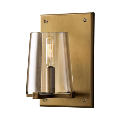 Vivolux | 1 Glühbirne Wohnzimmer Wandleuchte Lampe Tradition Schwarz/Gold Wandbeleuchtung Fixture mit Kegel Klarglas-Schirm