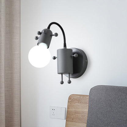 Vivolux | Flexibele Giraffe Kinder Bedzijde Wandlamp Metaal 1 Peertje Cartoon Lees Wandlamp met Kaal Peertje Ontwerp