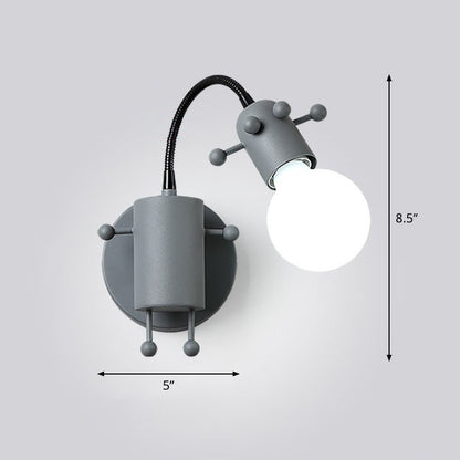 Vivolux | Flexibele Giraffe Kinder Bedzijde Wandlamp Metaal 1 Peertje Cartoon Lees Wandlamp met Kaal Peertje Ontwerp