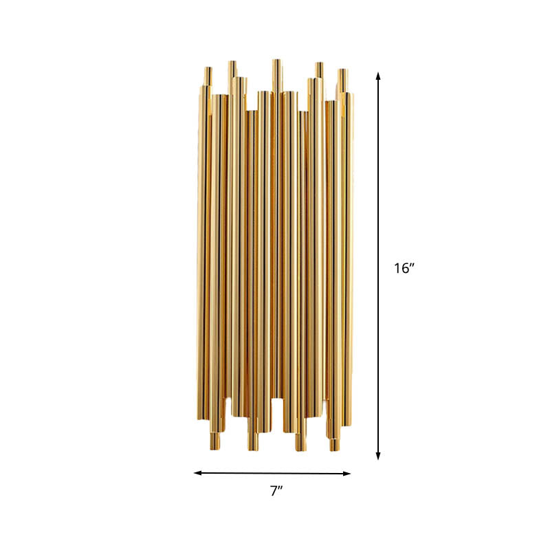 Vivolux | 16"/19.5" Breite Rohr Wandlampe Traditionell Metall 4 Köpfe Gold Wandleuchte für Wohnzimmer