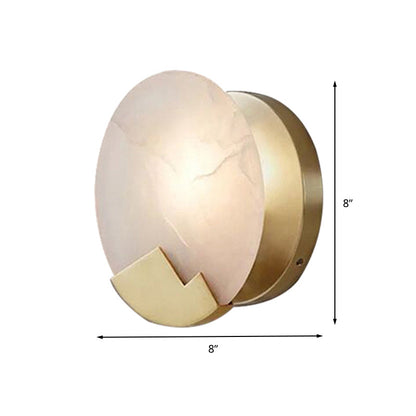 Vivolux | Traditionele Kaars Wandmontage Verlichting Metaal 1 Hoofds Wandlamp in Goud met Ronde Marmer