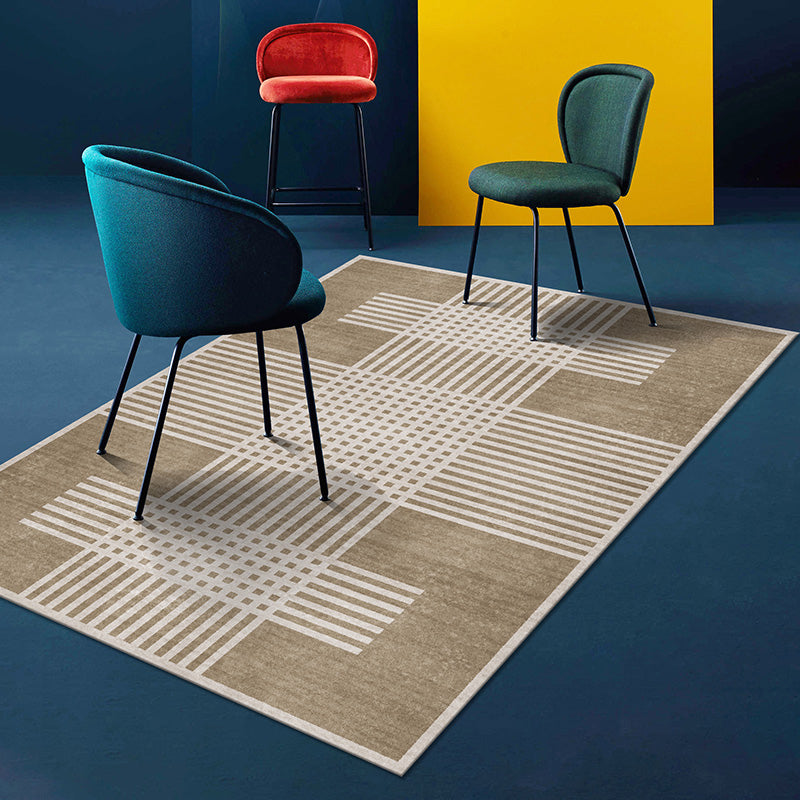 Vivolux | Zeitgenössischer Farbkombination Teppich Mehrfarbig Polyester Bereichsteppich Anti-Rutsch-Rücken Waschbarer Innen Teppich für das Wohnzimmer