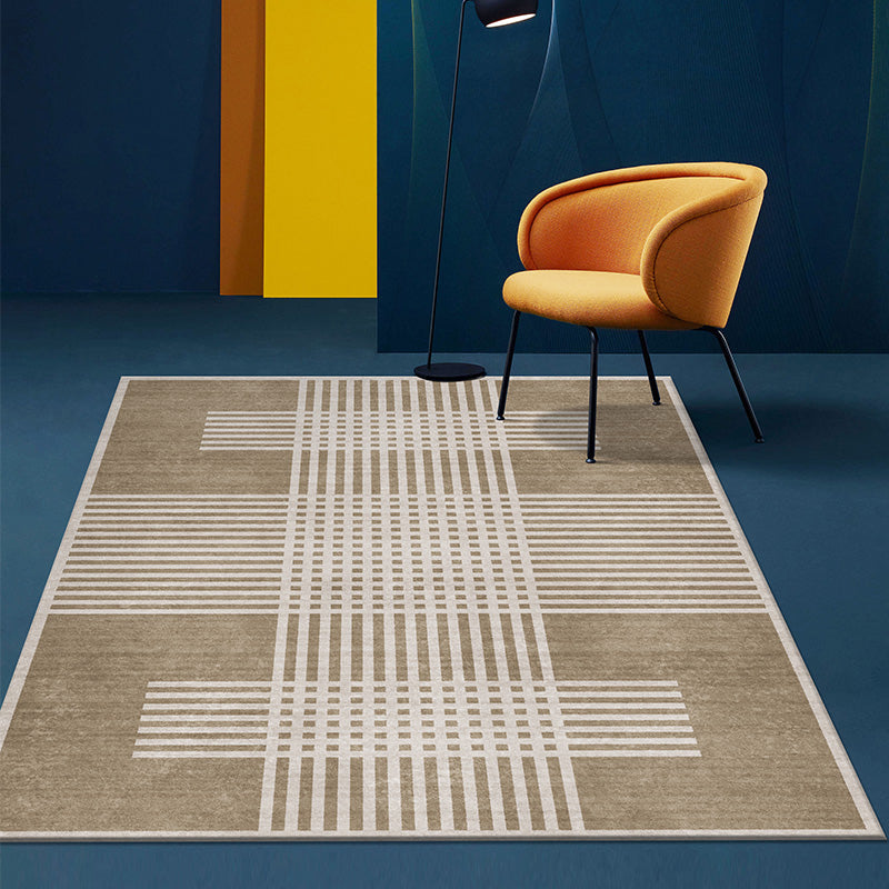 Vivolux | Zeitgenössischer Farbkombination Teppich Mehrfarbig Polyester Bereichsteppich Anti-Rutsch-Rücken Waschbarer Innen Teppich für das Wohnzimmer
