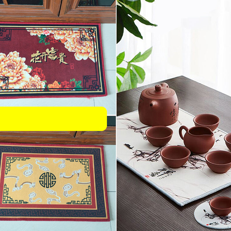 Vivolux | Chinesisches Blumenmuster Teppich Mehrfarbig Synthetik Bereichsteppich Rutschfeste Rückseite Leichte Pflege Waschbarer Indoor-Teppich für Salon