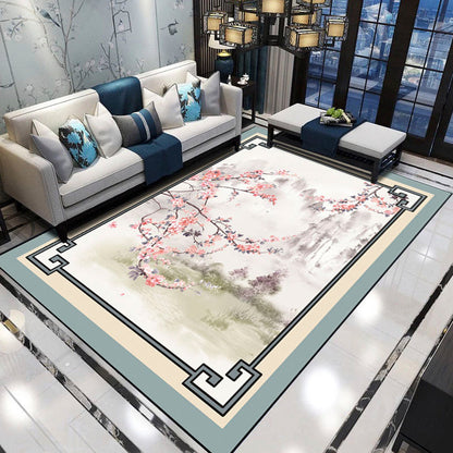 Vivolux | Vintage woonkamer tapijt Multicolor bloemenpatroon binnen tapijt Polyester antislip rug huisdiervriendelijk tapijt