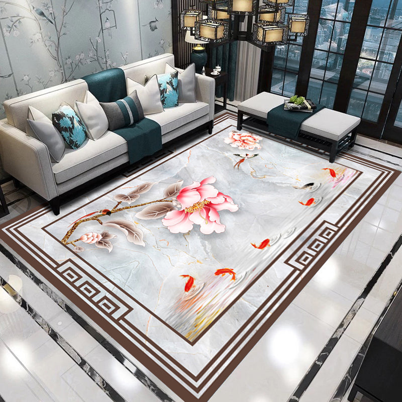 Vivolux | Vintage woonkamer tapijt Multicolor bloemenpatroon binnen tapijt Polyester antislip rug huisdiervriendelijk tapijt