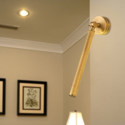 Vivolux | Tube Metal Wandlamp Traditie LED Opbouw Wandlamp in Goud met Verstelbare Arm
