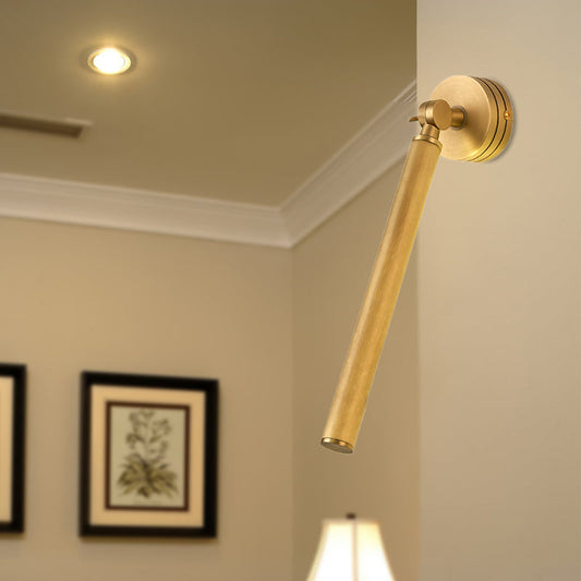 Vivolux | Tube Metal Wandlamp Traditie LED Opbouw Wandlamp in Goud met Verstelbare Arm