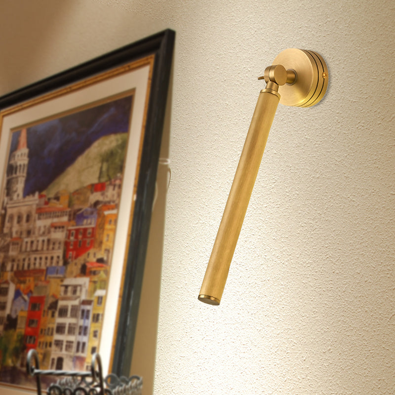Vivolux | Tube Metal Wandlamp Traditie LED Opbouw Wandlamp in Goud met Verstelbare Arm