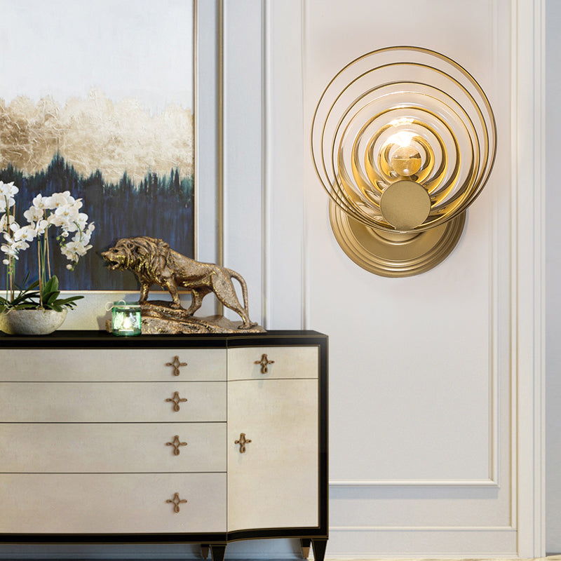 Vivolux | Metalen Cirkel Wandlamp Traditie 1/2 Lampen Gouden Wandlamp Lichtarmatuur voor Nachttafel