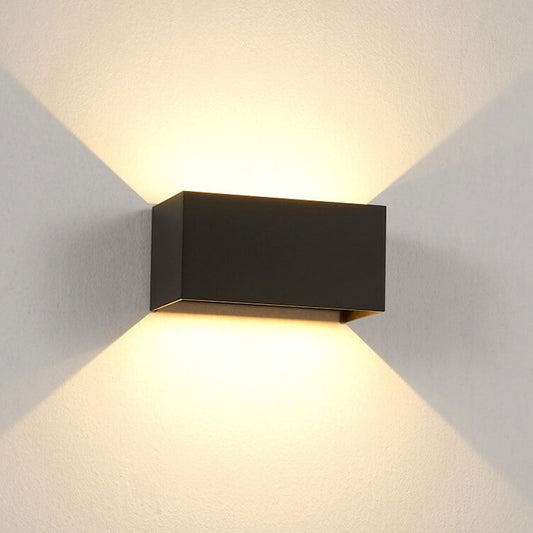 Vivolux | Moderne wasserdichte rechteckige LED-Wandleuchte für den Außenbereich mit Auf- und Ab-Beleuchtung