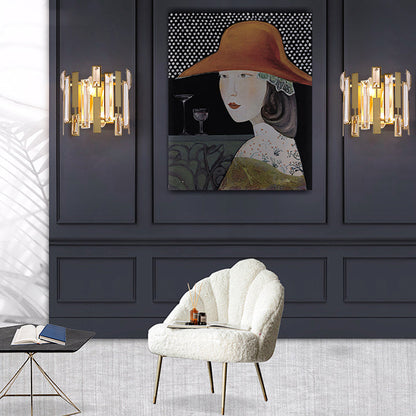 Vivolux | Laser Cut Wandleuchte Traditionary Kristall 2 Leuchtmittel Gold Wandmontierte Lampe für Wohnzimmer