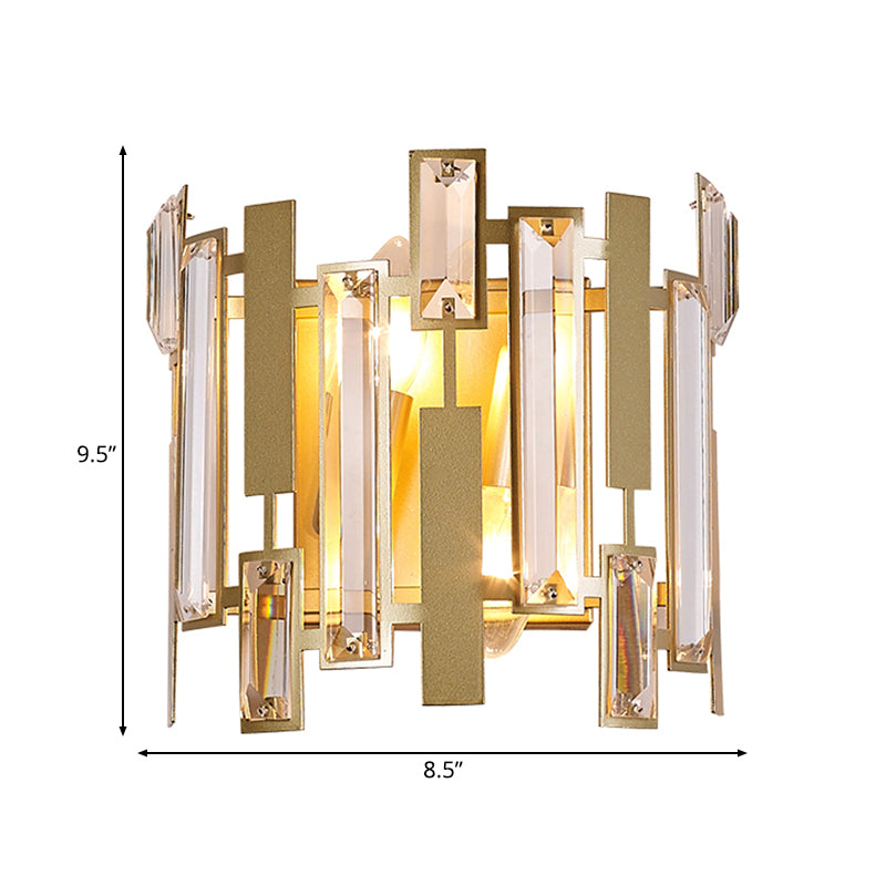 Vivolux | Laser Cut Wandleuchte Traditionary Kristall 2 Leuchtmittel Gold Wandmontierte Lampe für Wohnzimmer