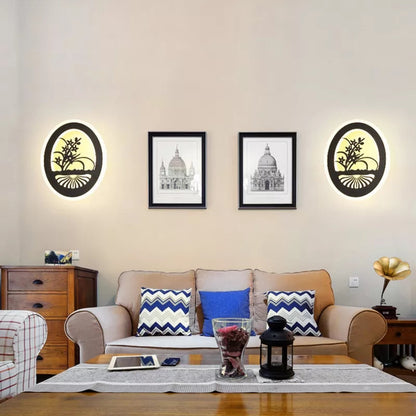 Vivolux | Schwarze natürliche Sicht Wandleuchte moderne stilvolle Acryl Wandleuchte für Wohnzimmer Korridor