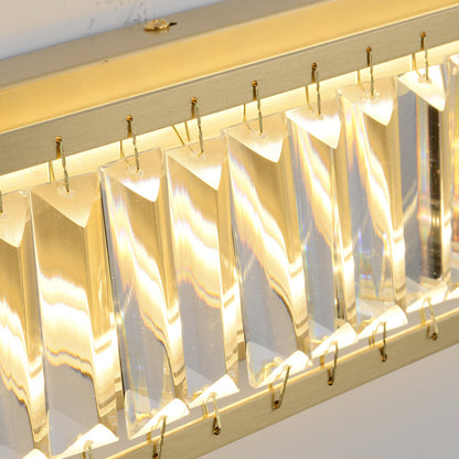 Vivolux | 10"/10.5"/16" Breite Runde/Rechteckige Wandleuchte Traditionelles Kristall Messing LED Wandleuchte für Schlafzimmer