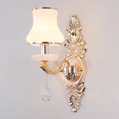 Vivolux | Victorian Kerzenwand-Sconces Beleuchtung Metall Wandmontage Licht mit Schirm und Kristall Dekor