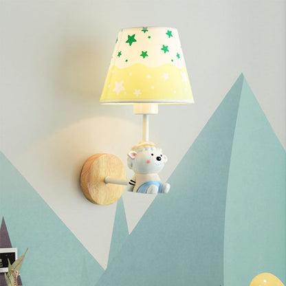 Vivolux | Moderne Wandlampe Reduzierter Schatten Einzel Licht Holz Wandlampe mit Tier für Teen