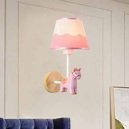Vivolux | Moderne Wandlampe Reduzierter Schatten Einzel Licht Holz Wandlampe mit Tier für Teen