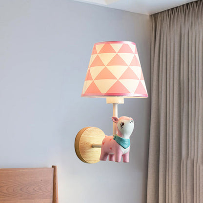 Vivolux | Moderne Wandlampe Reduzierter Schatten Einzel Licht Holz Wandlampe mit Tier für Teen