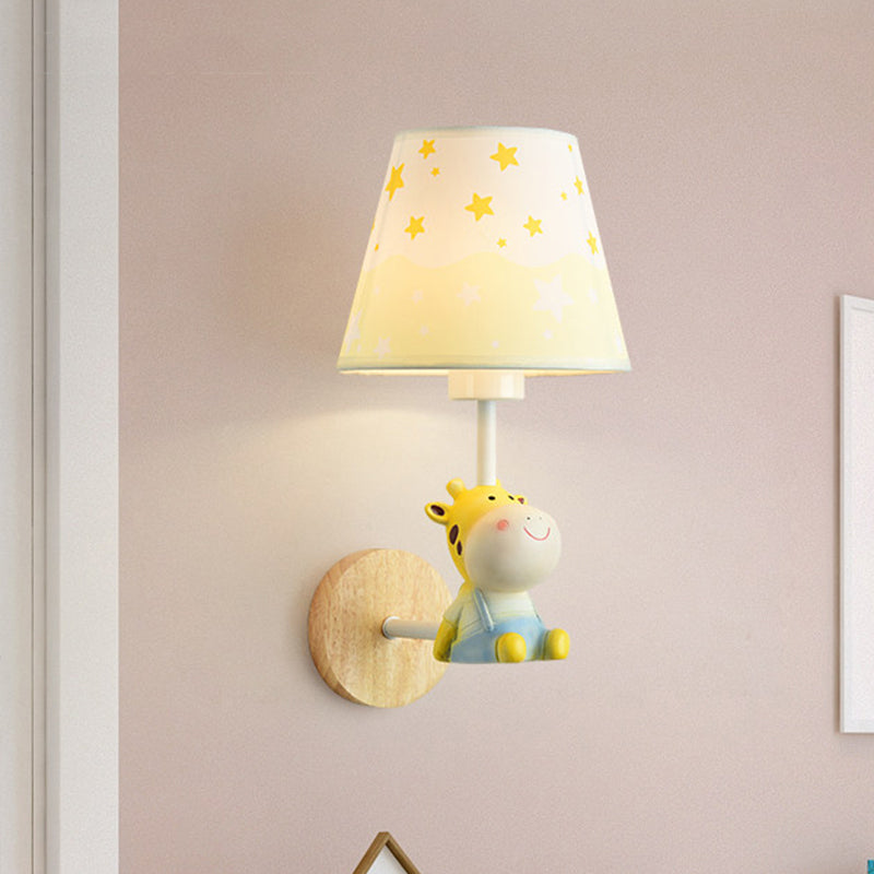 Vivolux | Moderne Wandlampe Reduzierter Schatten Einzel Licht Holz Wandlampe mit Tier für Teen