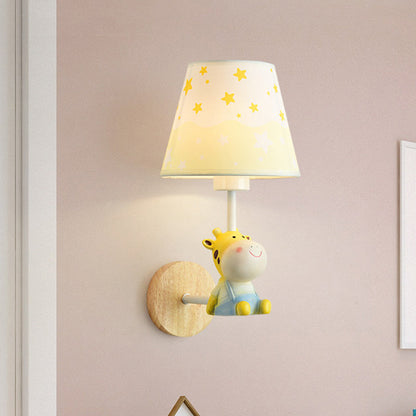 Vivolux | Moderne Wandlampe Reduzierter Schatten Einzel Licht Holz Wandlampe mit Tier für Teen