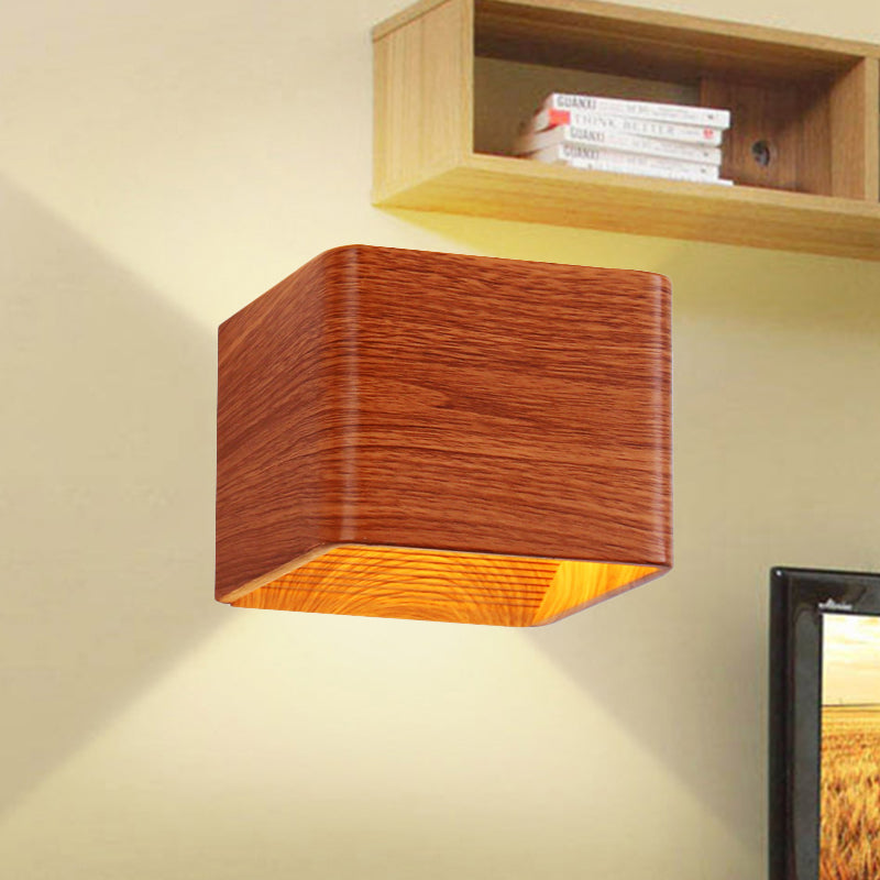 Vivolux | Cube Wandlamp Modern Houten 1-Licht Woonkamer Wandgemonteerde Op en Neer Verlichtingsarmatuur in Warm/Wit Licht