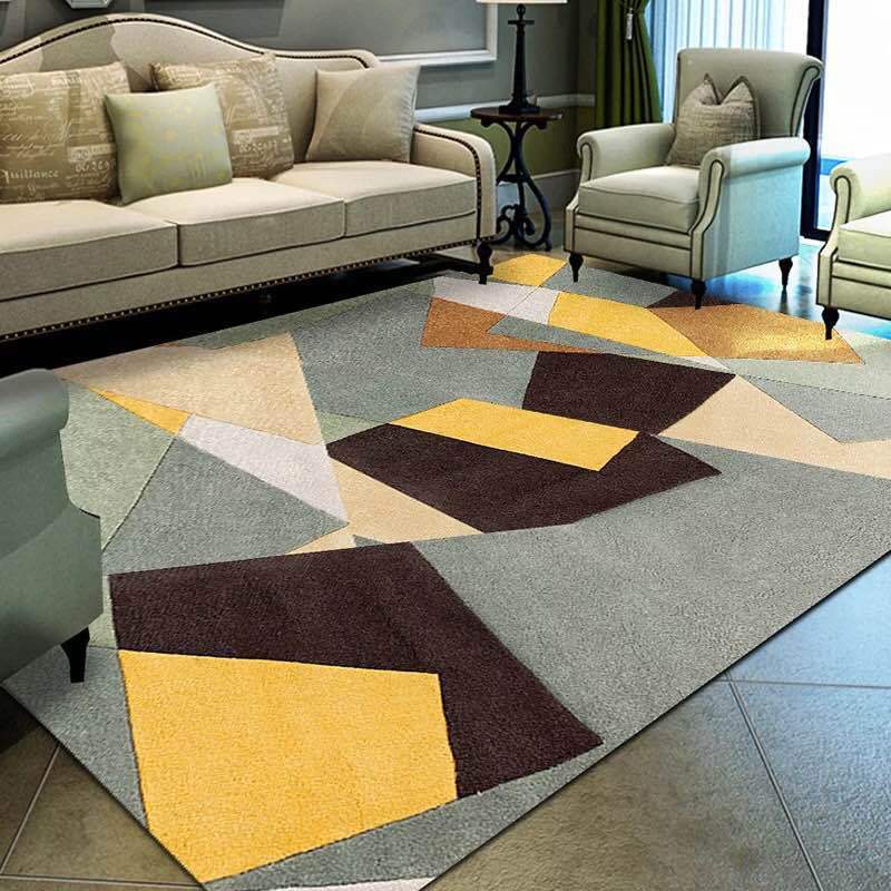 Vivolux | Nordic Wohnzimmerteppich Bunt Geometrisch Bedruckter Indoor-Teppich Rutschfeste Rückseite Haustierfreundlicher Teppich