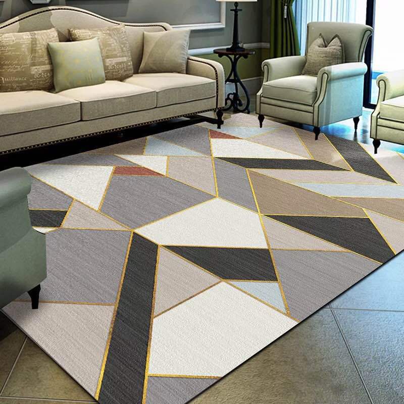 Vivolux | Nordic Wohnzimmerteppich Bunt Geometrisch Bedruckter Indoor-Teppich Rutschfeste Rückseite Haustierfreundlicher Teppich