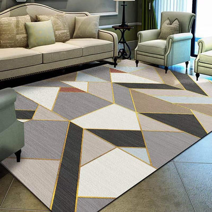 Vivolux | Nordic Wohnzimmerteppich Bunt Geometrisch Bedruckter Indoor-Teppich Rutschfeste Rückseite Haustierfreundlicher Teppich