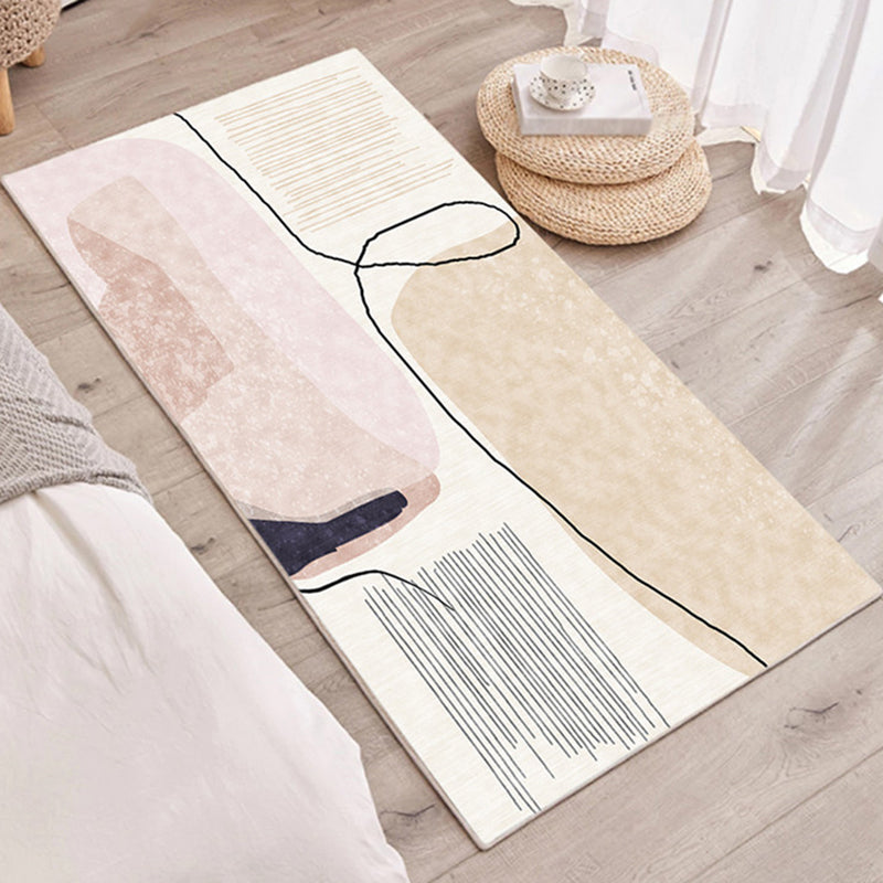 Vivolux | Multi Gekleurde Scandinavische Tapijt Synthetisch Handgedrukt Area Kleed Antislip Achterkant Huisdiervriendelijk Binnen Tapijt voor Decoratie